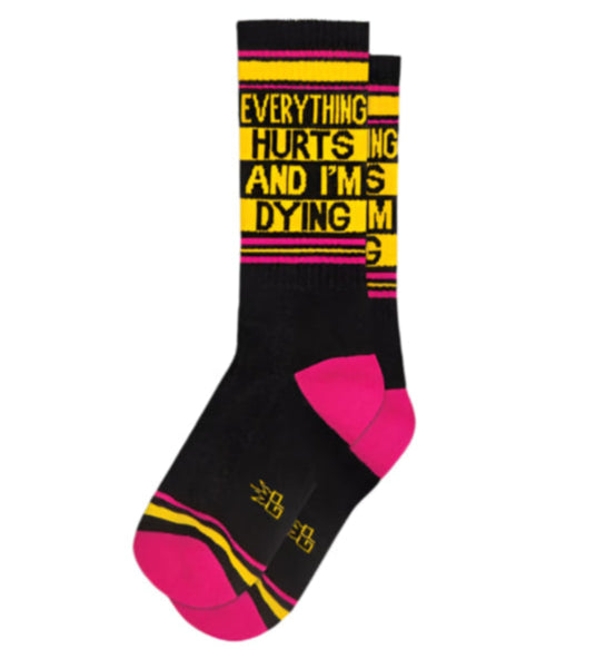 Everything Hurts Gym Crew Socks