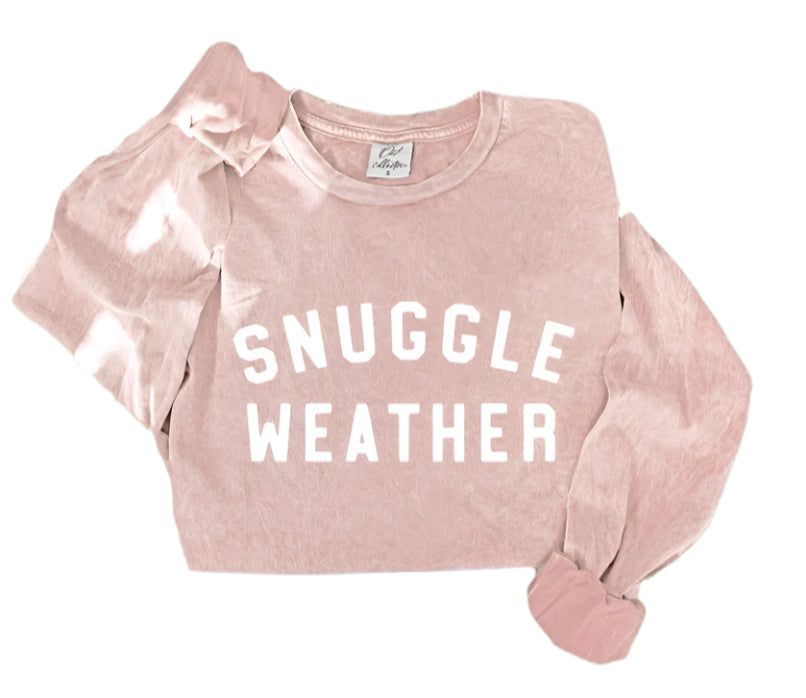 Pink Snuggle Weather Mineral Washed Crew