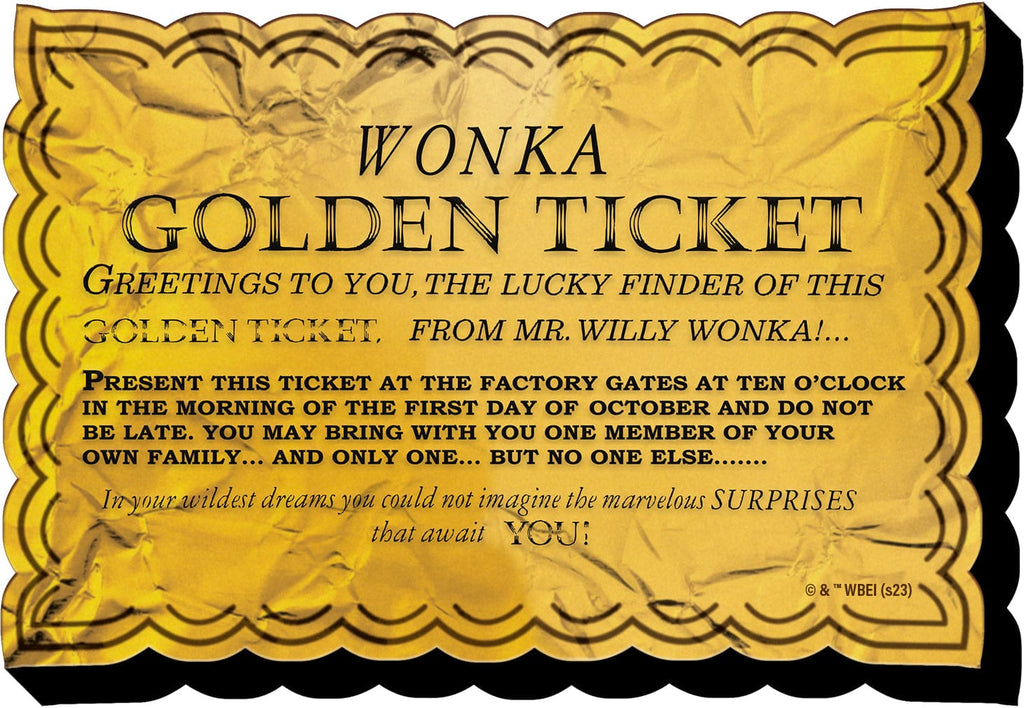 Willy Wonka Golden Ticket Chunky Magnet