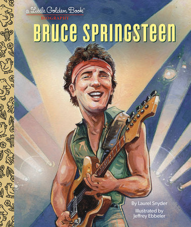 a little golden book with cartoon picture of bruce springsteen