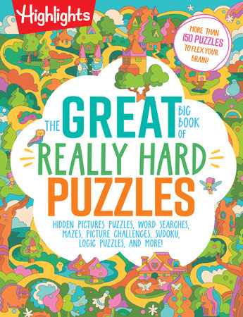 really hard puzzles activity book cover with maze in background