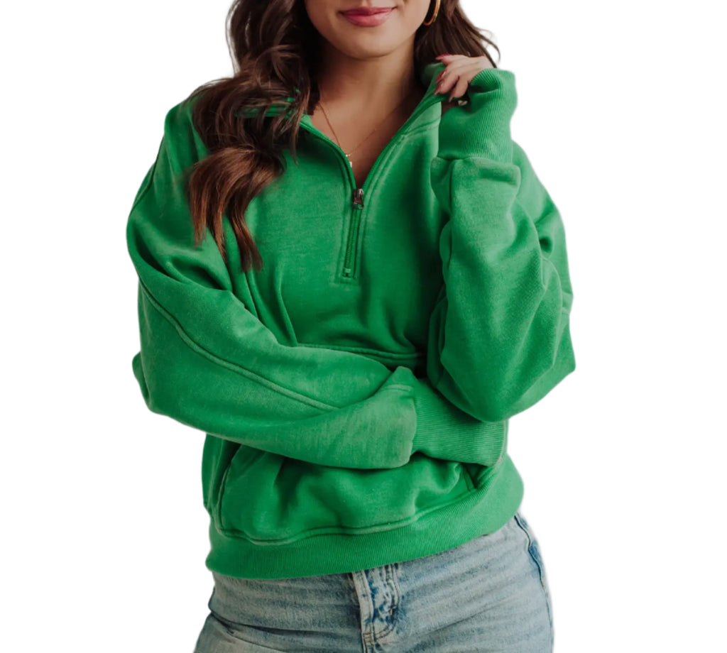 Green Quarter Zip Sweatshirt