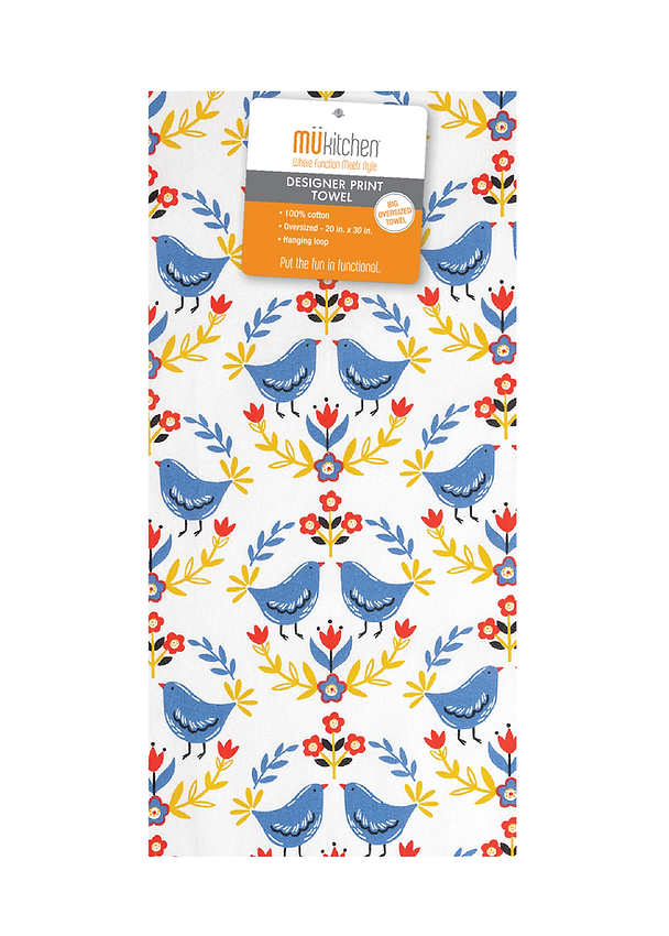 Printed Kitchen Towels  Mu Kitchen Scandi Birds  