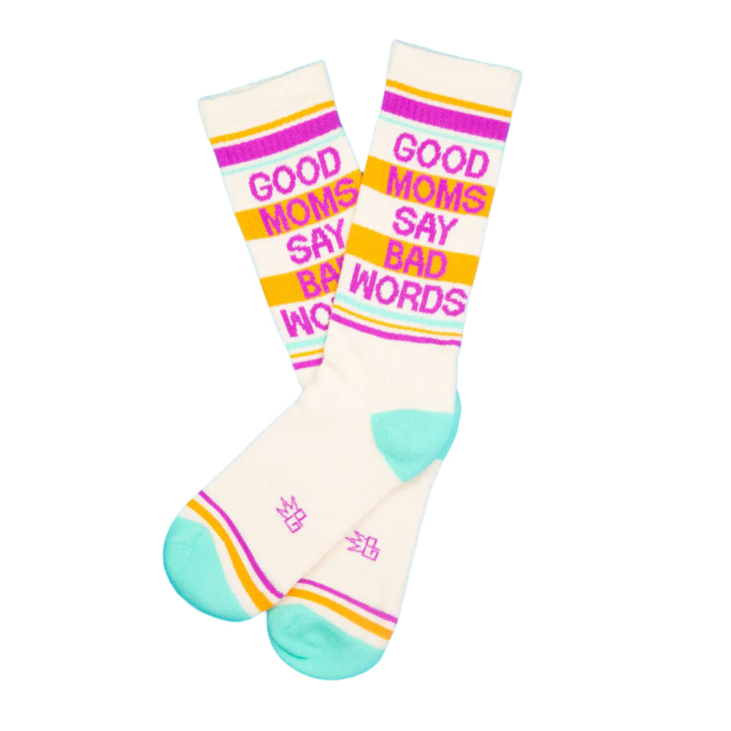 Good Moms Say Bad Words Gym Crew Socks