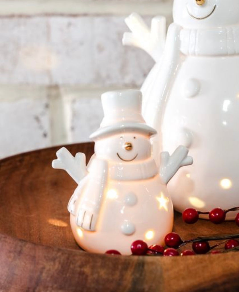 LED White Happy Snowman