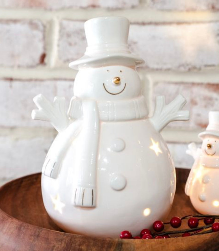 LED White Happy Snowman
