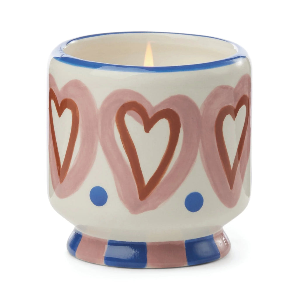 Handpainted "Hearts" Ceramic Candle or Boxed Matches  Paddywax   