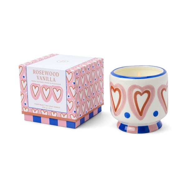 Handpainted "Hearts" Ceramic Candle or Boxed Matches  Paddywax   