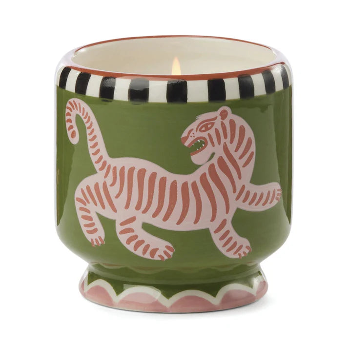 Handpainted "Tiger" Ceramic Candle or Boxed Matches  Paddywax   