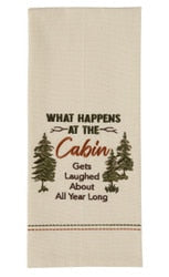 What Happens at the Cabin Dishtowel