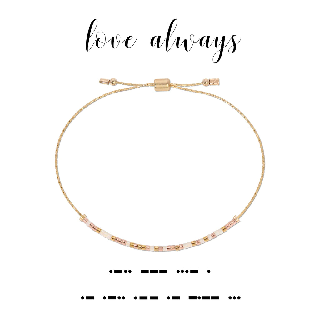 Love Always Morse Code Bracelet  Dot & Dash Design   