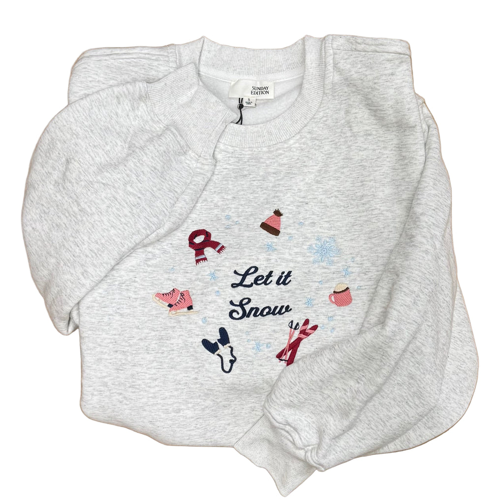 Let It Snow Embroidered Sweatshirt