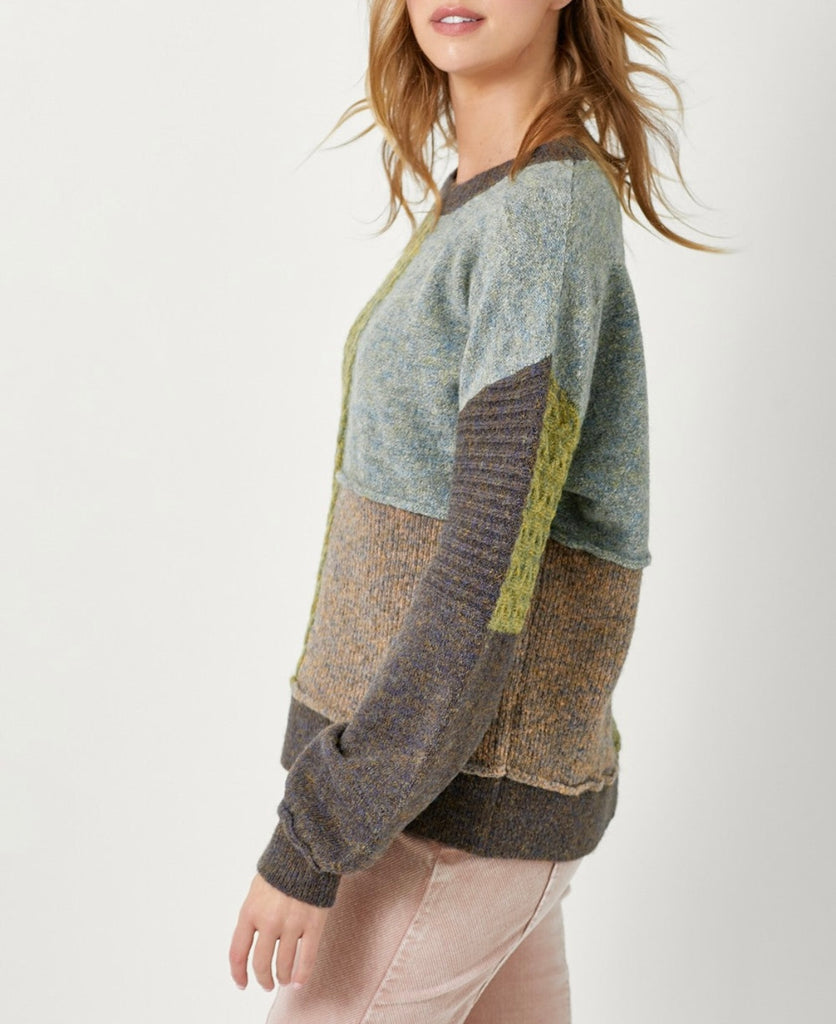 Cactus colored Mixed Weave Pullover Sweater