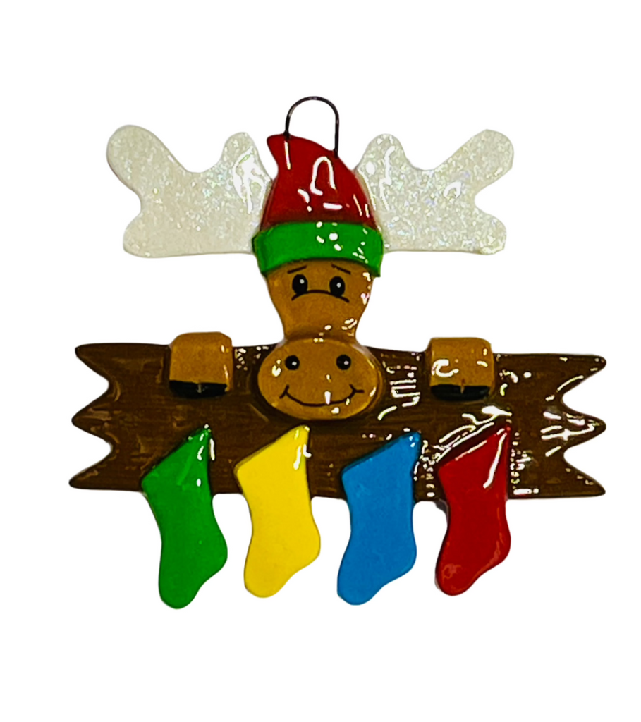 Moose Family Personalized Ornament  Anything Doughs Family of 4  