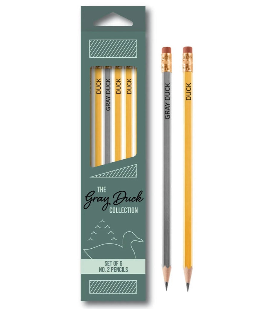 box of pencils in the gray duck collection