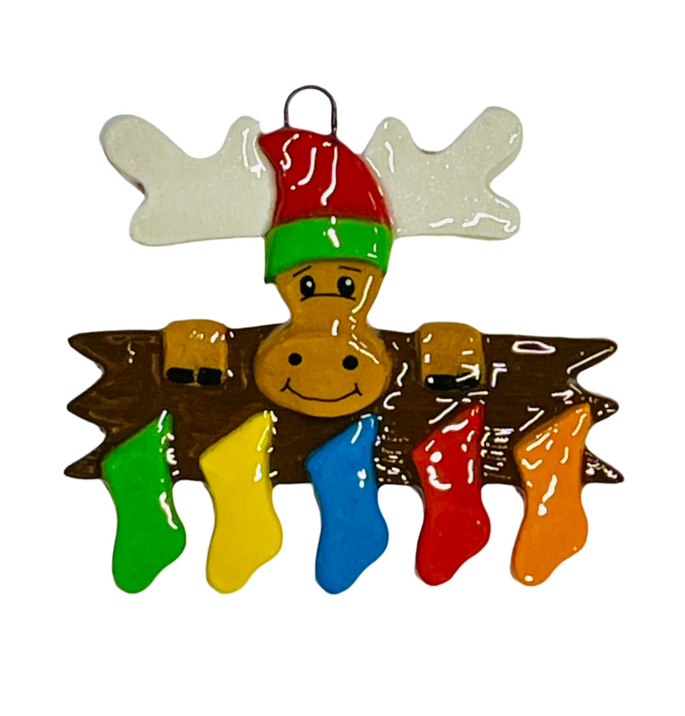 Moose Family Personalized Ornament  Anything Doughs Family of 5  