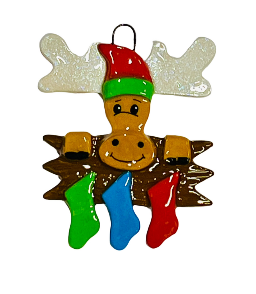 Moose Family Personalized Ornament  Anything Doughs Family of 3  