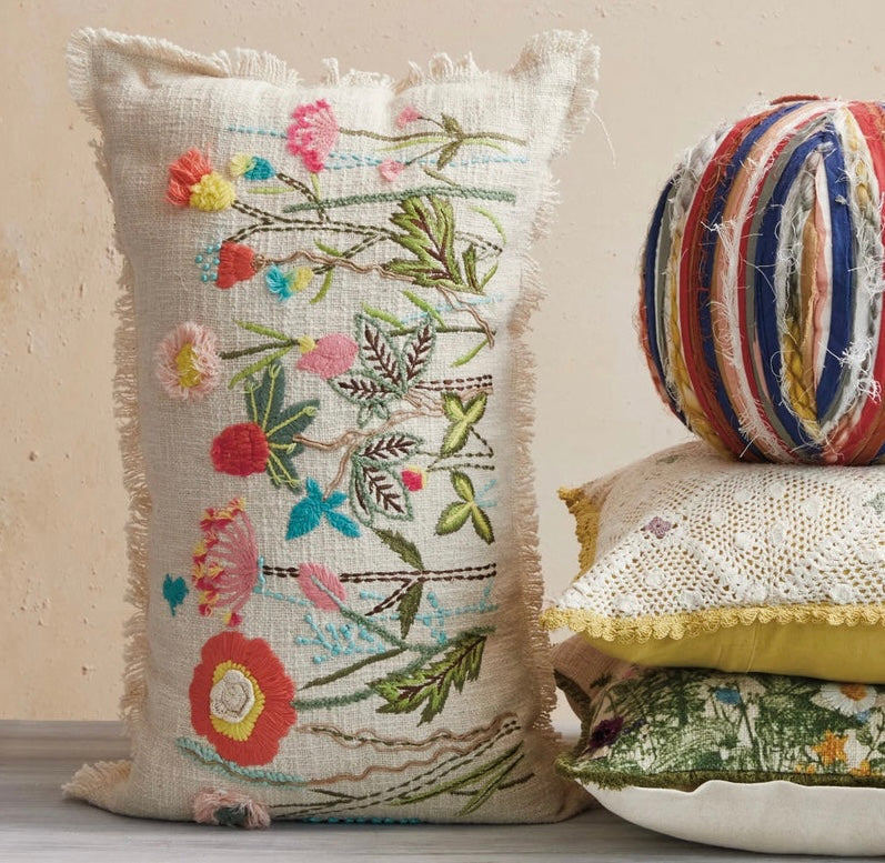 Flowers Lumbar Pillow  Creative Co-Op   