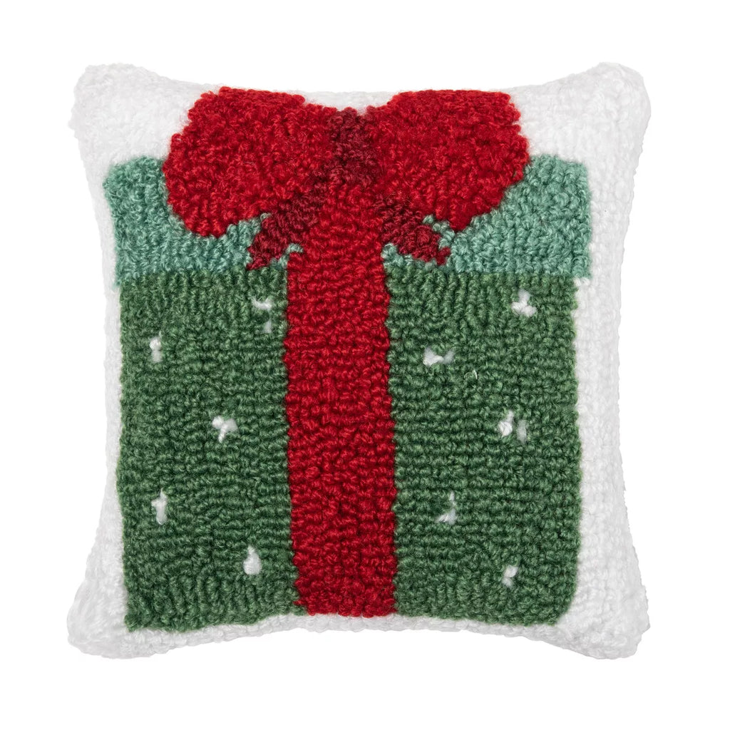 Dotted Present Hooked Pillow  C & F   