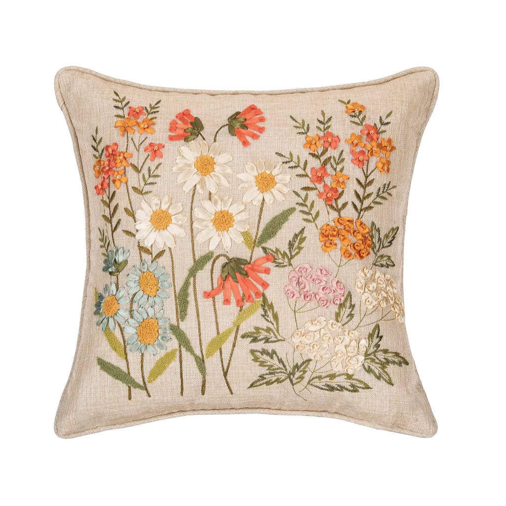 Daisy Garden Pillow  C & F   