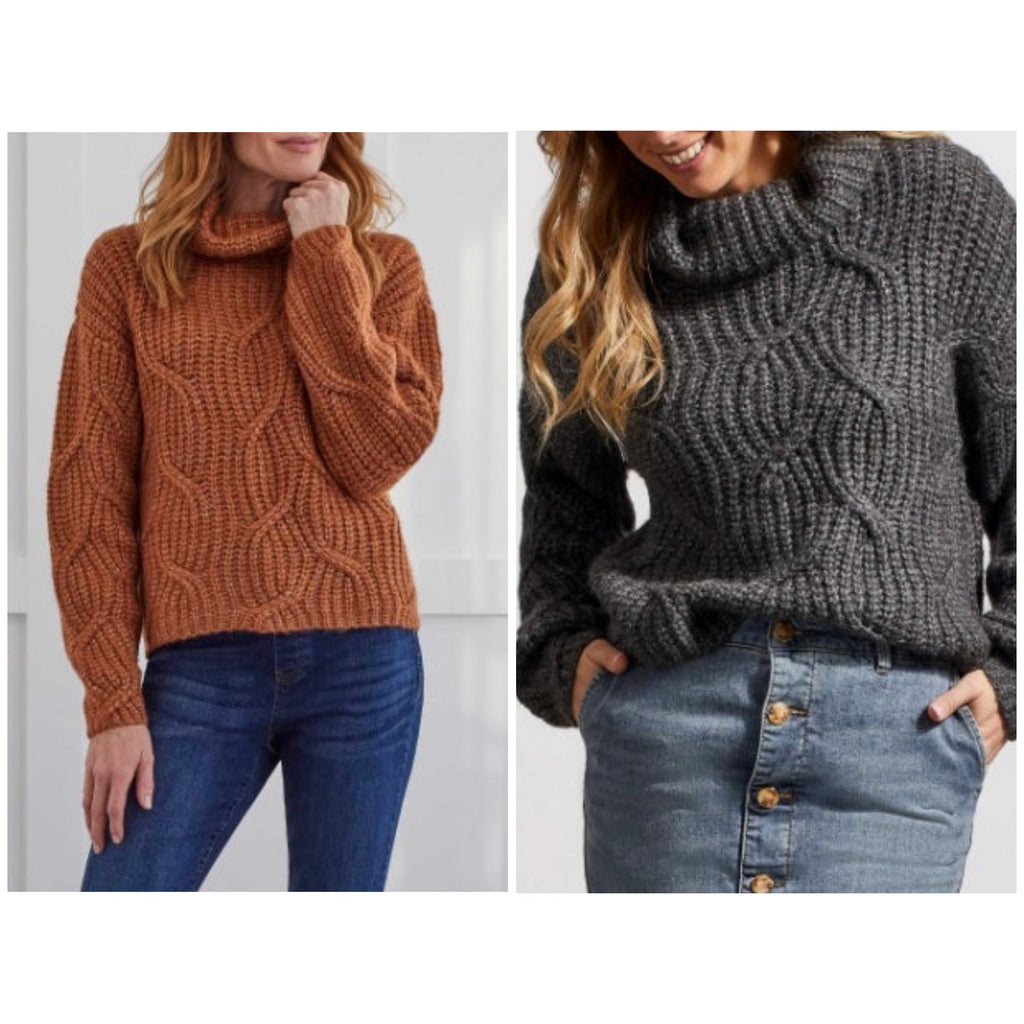 cable knit turtleneck sweater