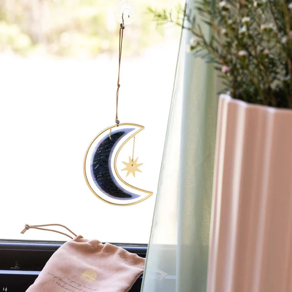 Stained Glass Light Catcher- Moon Star