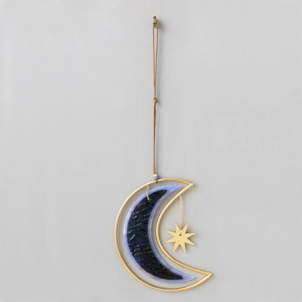 Stained Glass Light Catcher- Moon Star