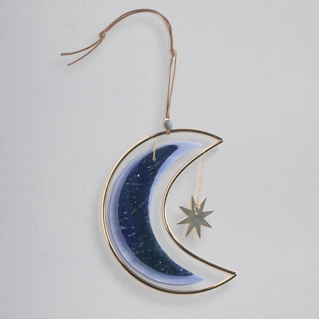 Stained Glass Light Catcher- Moon Star