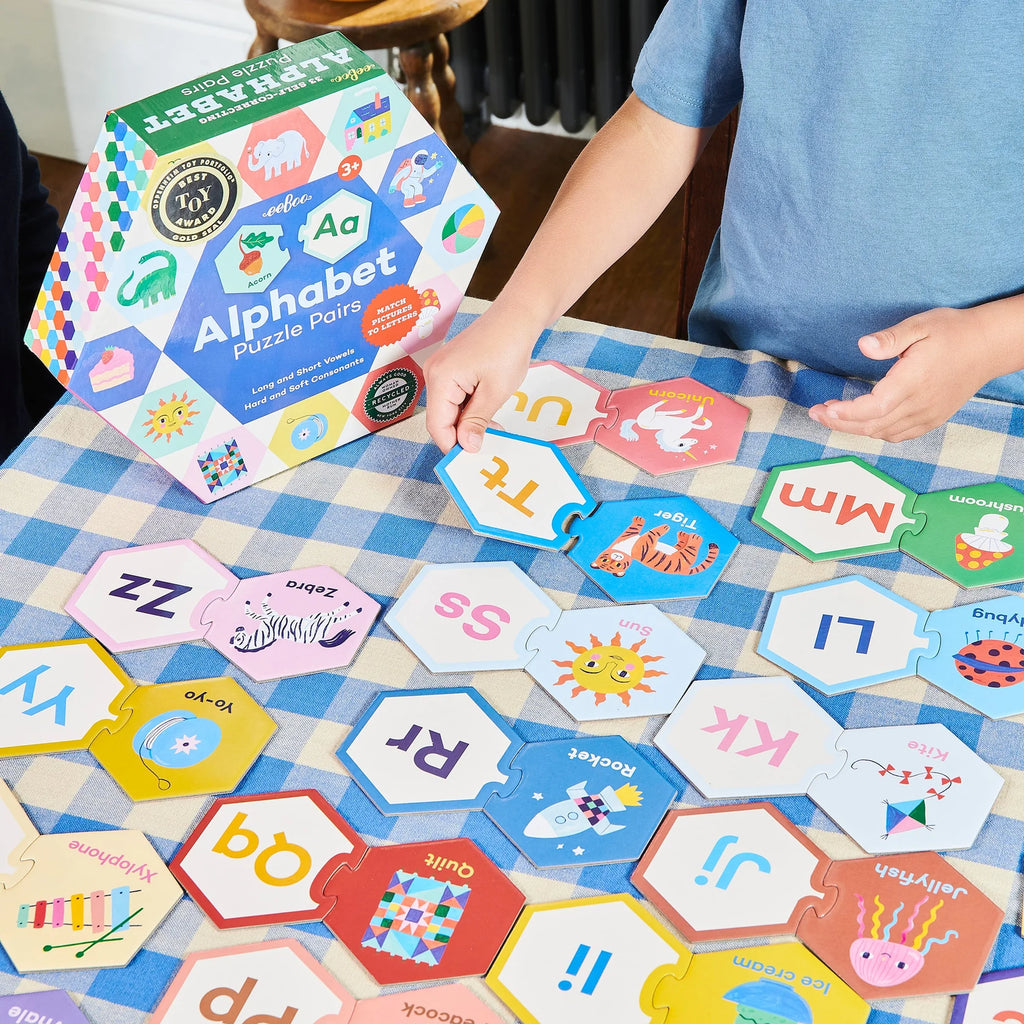 Alphabet Hexagon Puzzle Pairs  Eeboo   