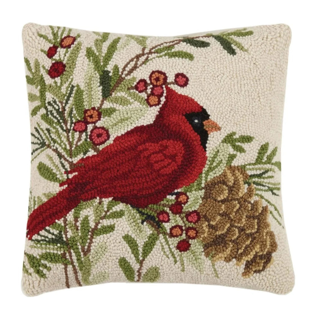Winter Cardinal Hook Pillow