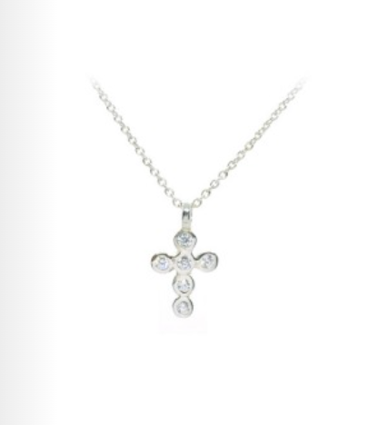 Sterling Silver Crystal Cross Necklace Necklaces Plata   