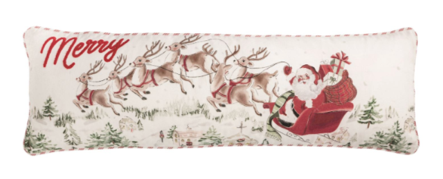 Santa Scene Long Pillow