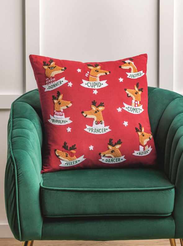 Reindeer Name Pillow