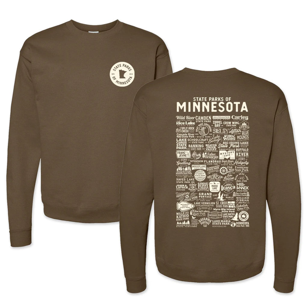 State Parks of MN Crewneck- Army Brown