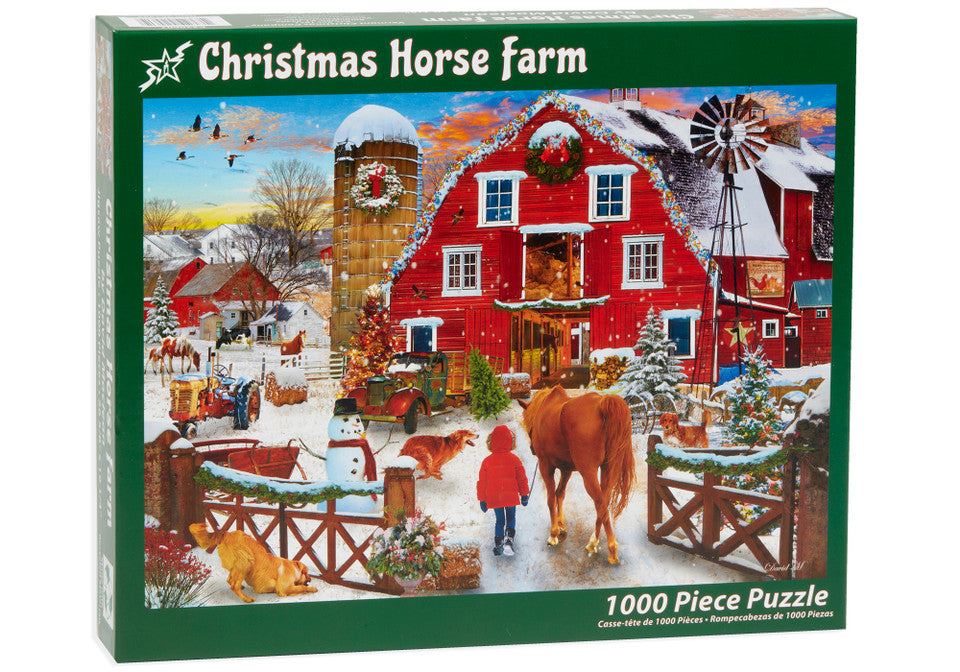 Christmas Horse Farm 1000 Piece Puzzle  Vermont Christmas Company   