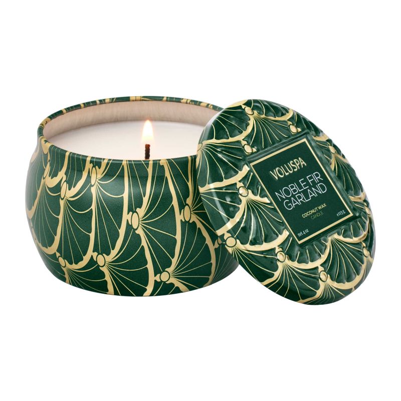 Noble Fir Garland Candles  Voluspa 4oz Mini Tin  