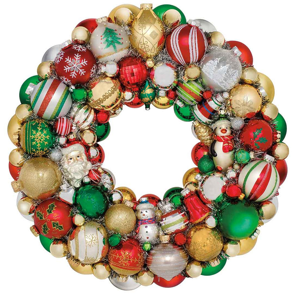 Holiday Ornament Wreath 1000 Piece Puzzle  Werkshoppe   