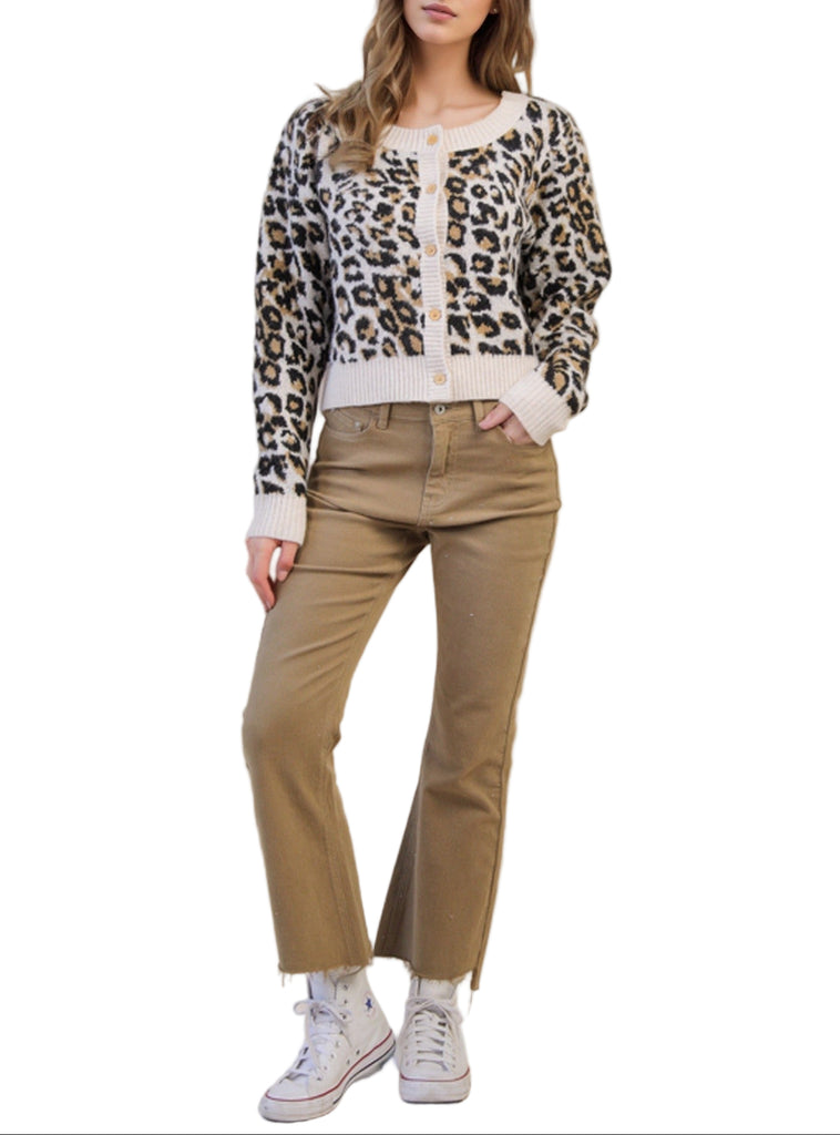 Leopard Knit Cardigan