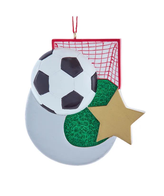 Soccer w/ Star Personalized Ornament  Kurt Adler   