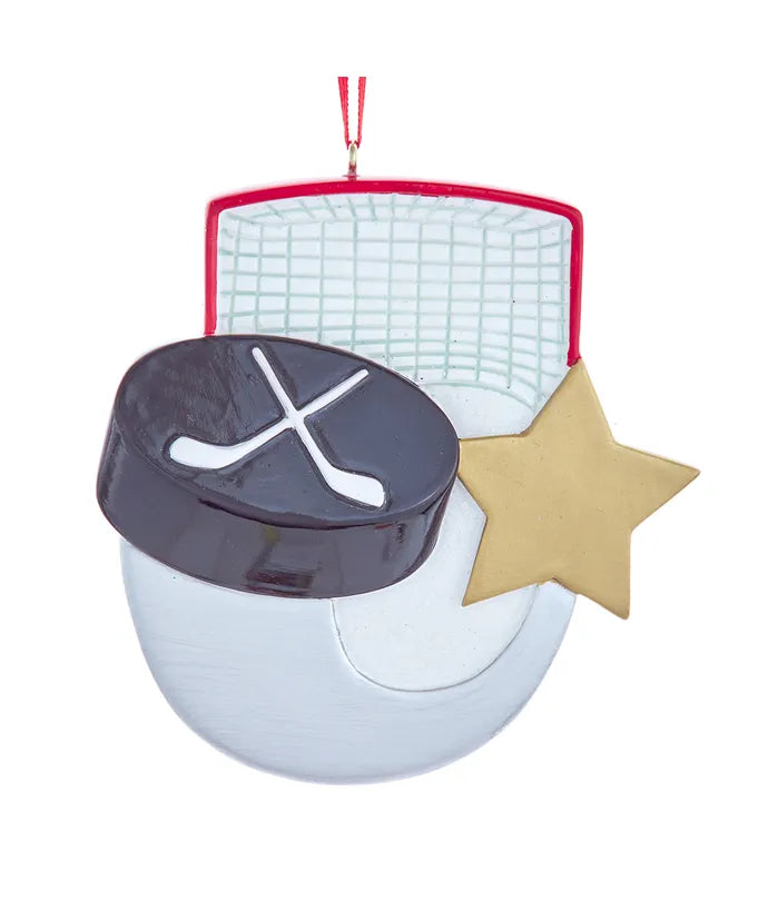 Hockey w/ Star Personalized Ornament  Kurt Adler   