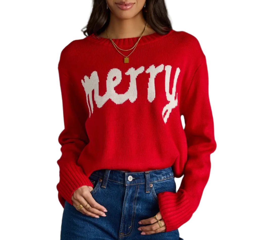 Red & White Merry Sweater