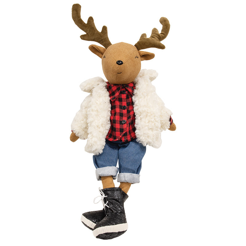 Fur Coat Reindeer plush figurine