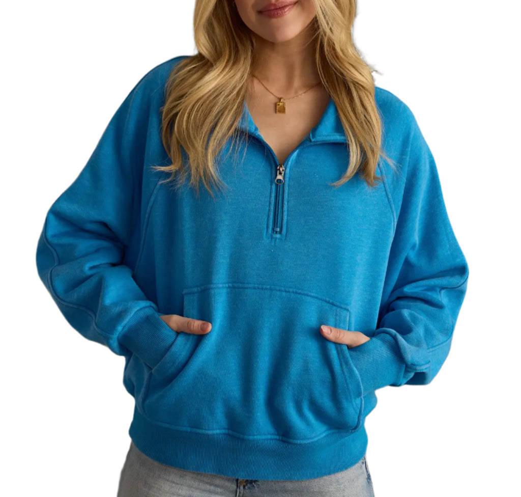 Blue Quarter Zip Sweatshirt