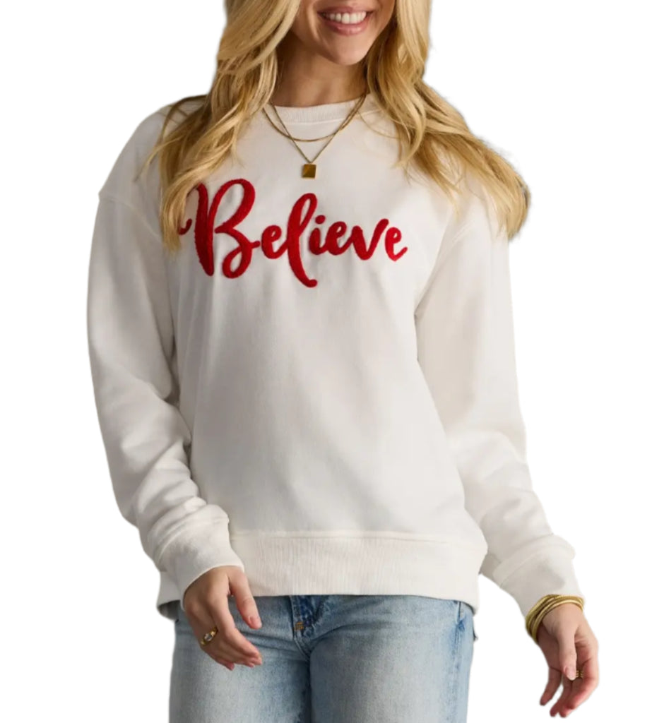 White Believe Sweatshirt