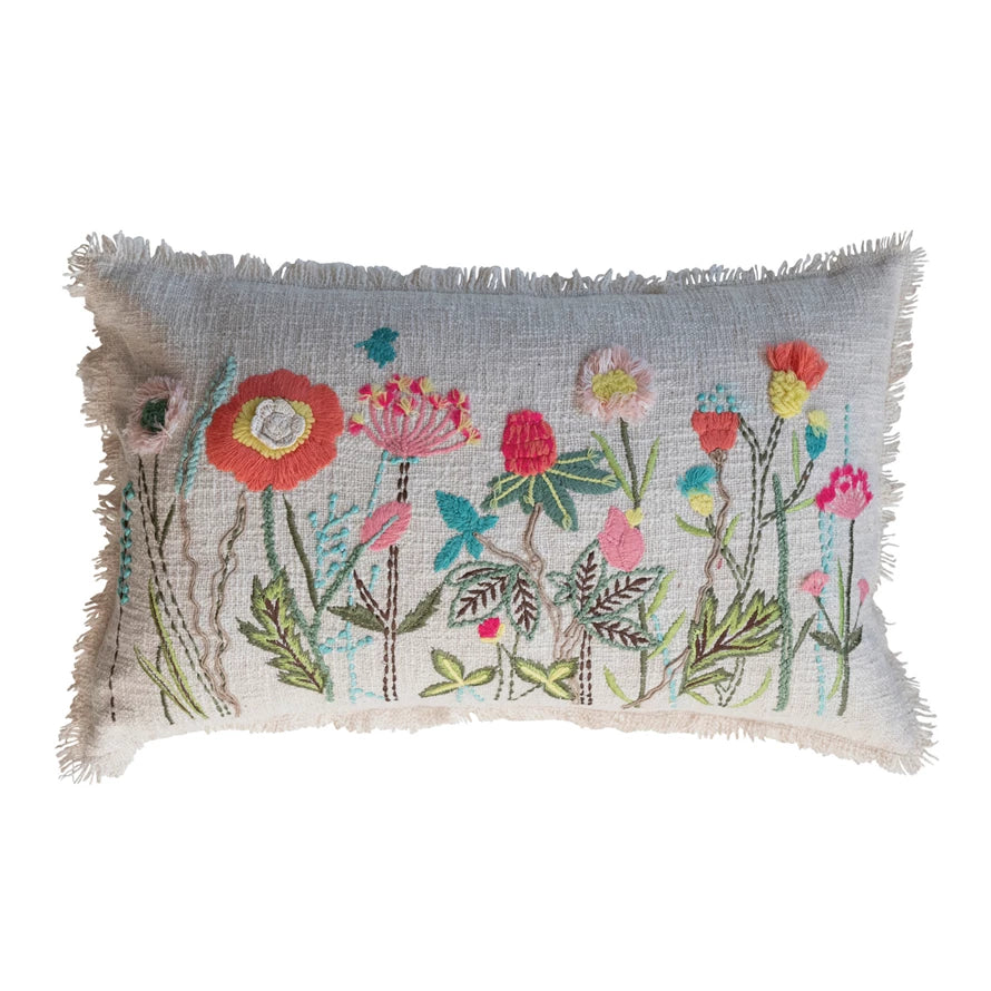 Flowers Lumbar Pillow  Creative Co-Op   