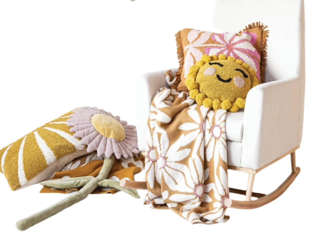Daisy Cotton Knit Throw