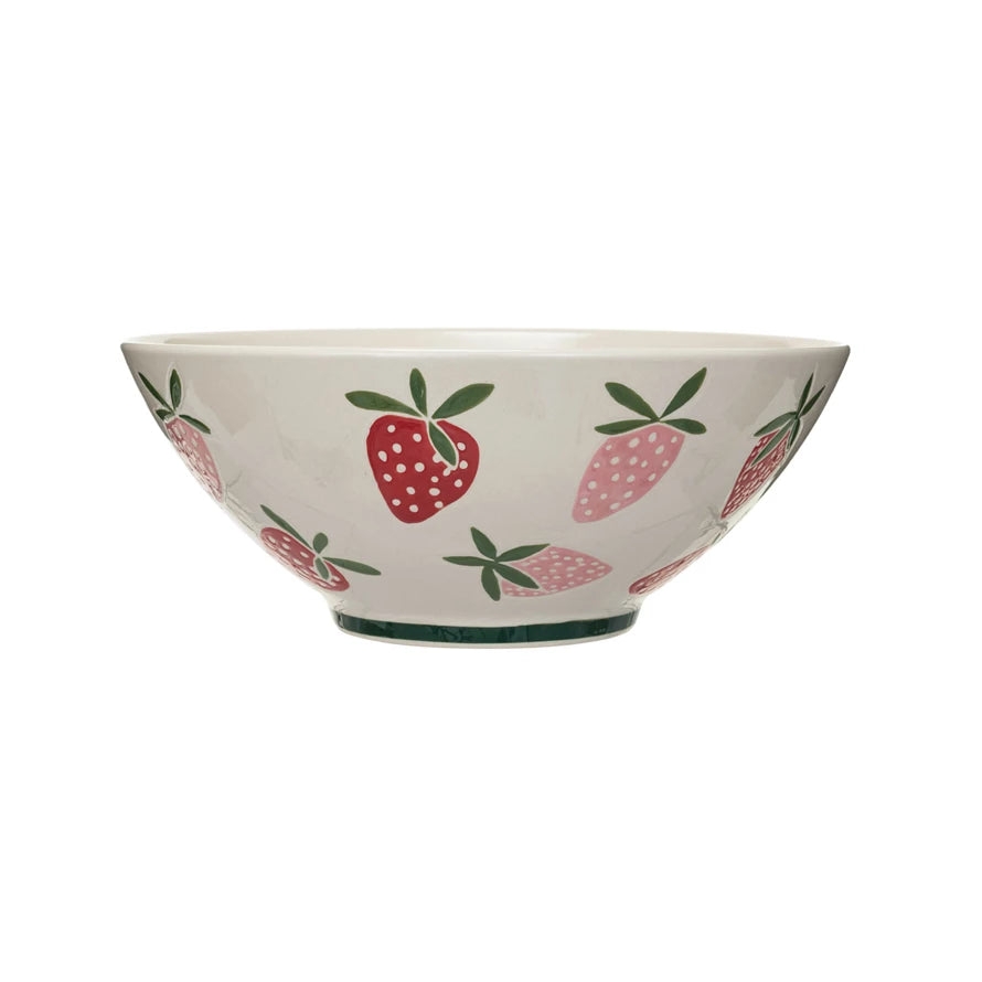 Strawberries Stoneware Bowl