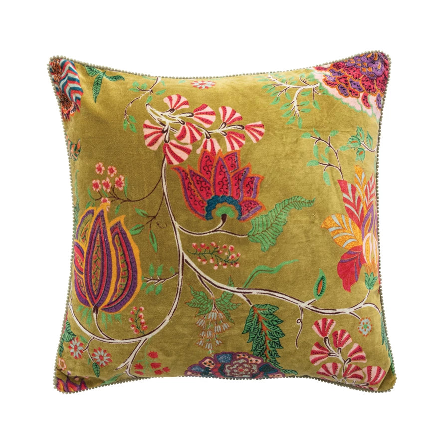 Square Velvet Printed Pillow