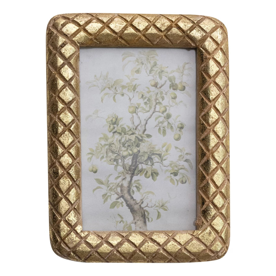 Gold Carved Mango Wood Frame