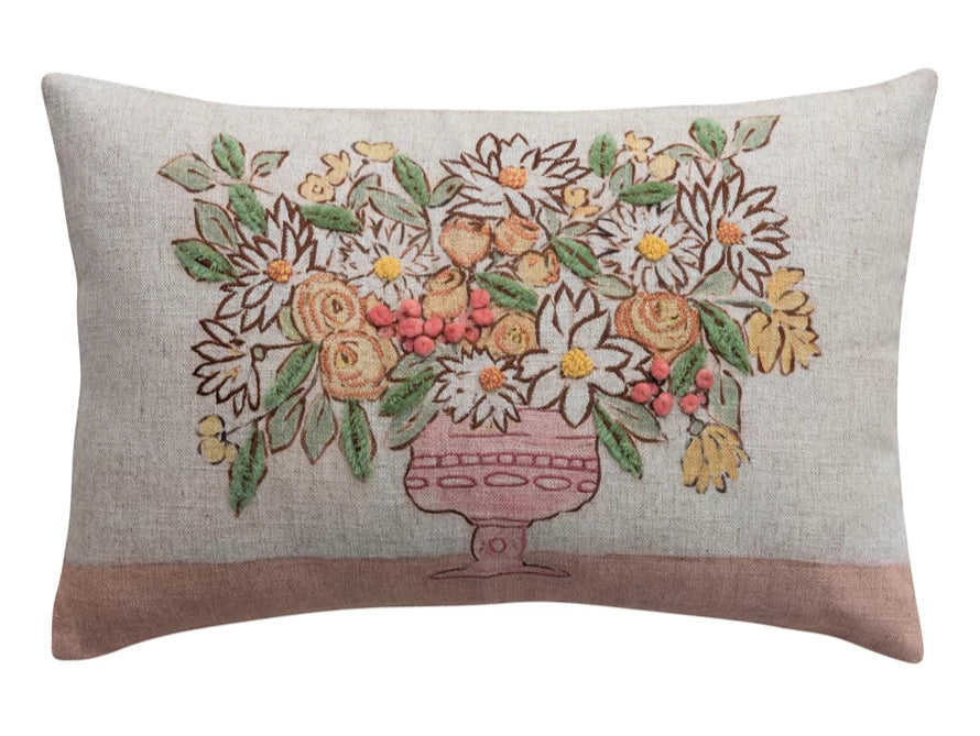 Flowers in Vase Lumbar Pillow